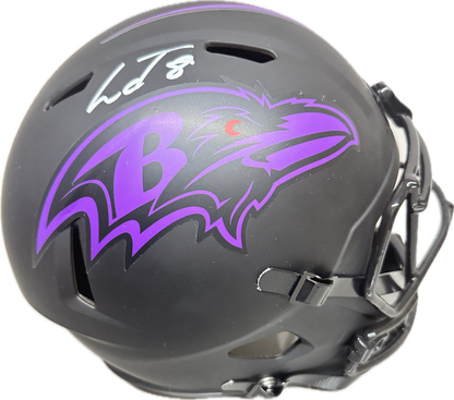 Lamar Jackson Signed FullSize Helmet Eclipse Speed  Football Helmet (JSA)