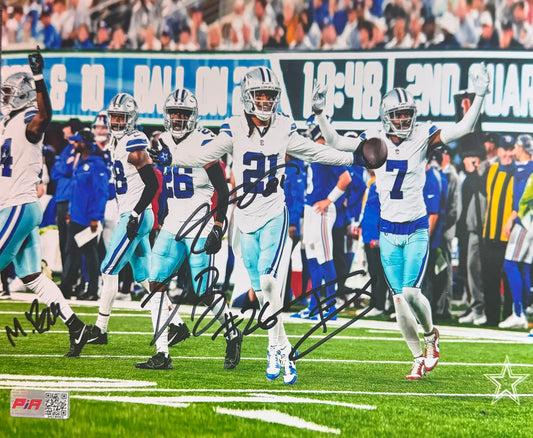 Trevon Diggs, Stephon Gilmore, Daron Bland, and Markquese Bell Dallas Autographed Photo 8x10 PIA