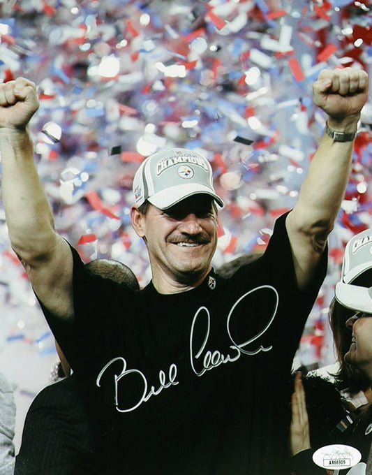 Bill Cowher Pittsburgh Autographed Photo 8x10 JSA