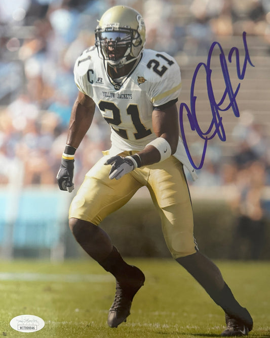 Calvin Johnson Georgia Tech Autographed Photo 8x10 JSA