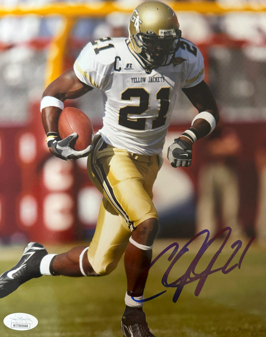 Calvin Johnson Georgia Tech Autographed Photo 8x10 JSA