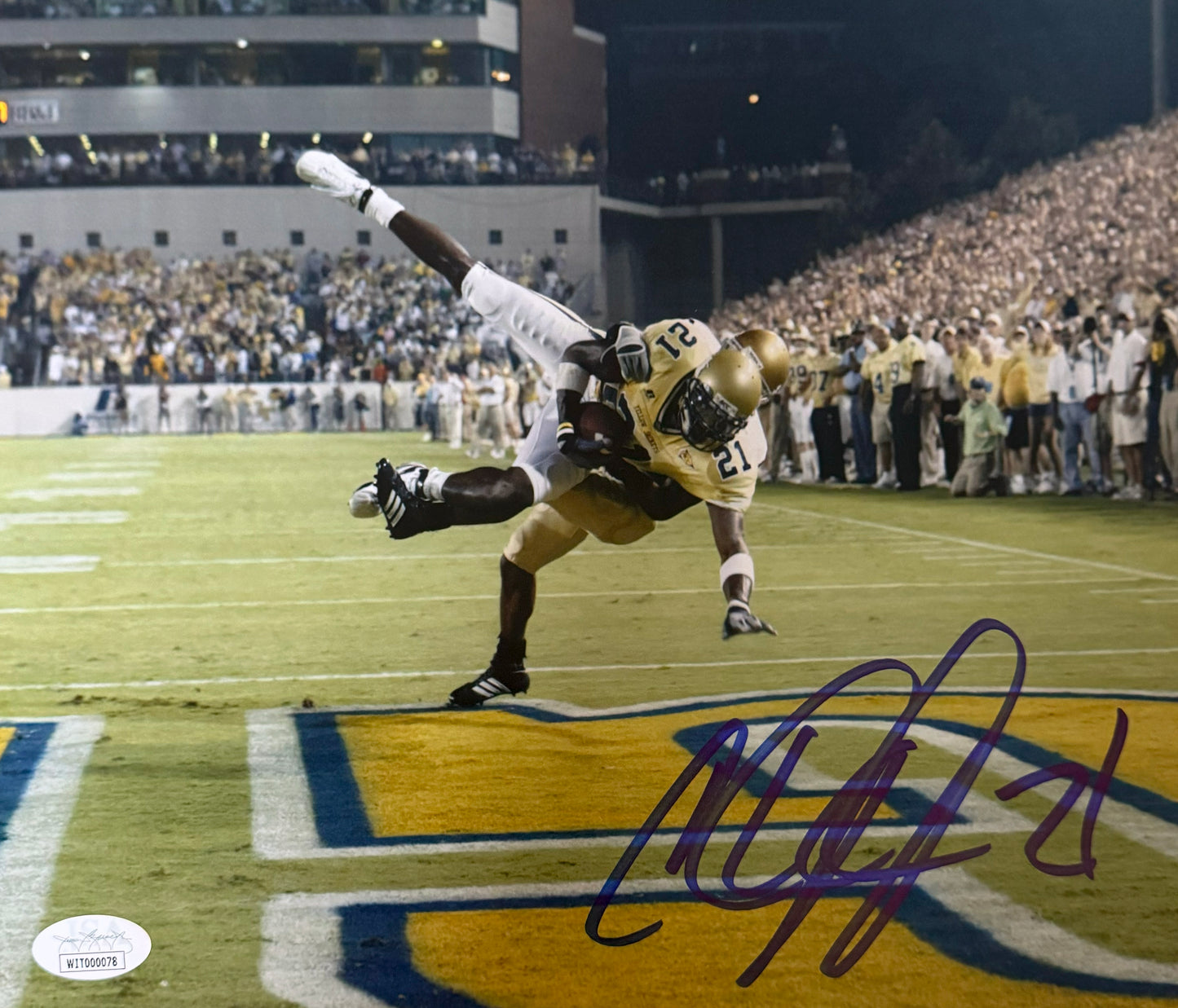 Calvin Johnson Georgia Tech Autographed Photo 8x10 JSA