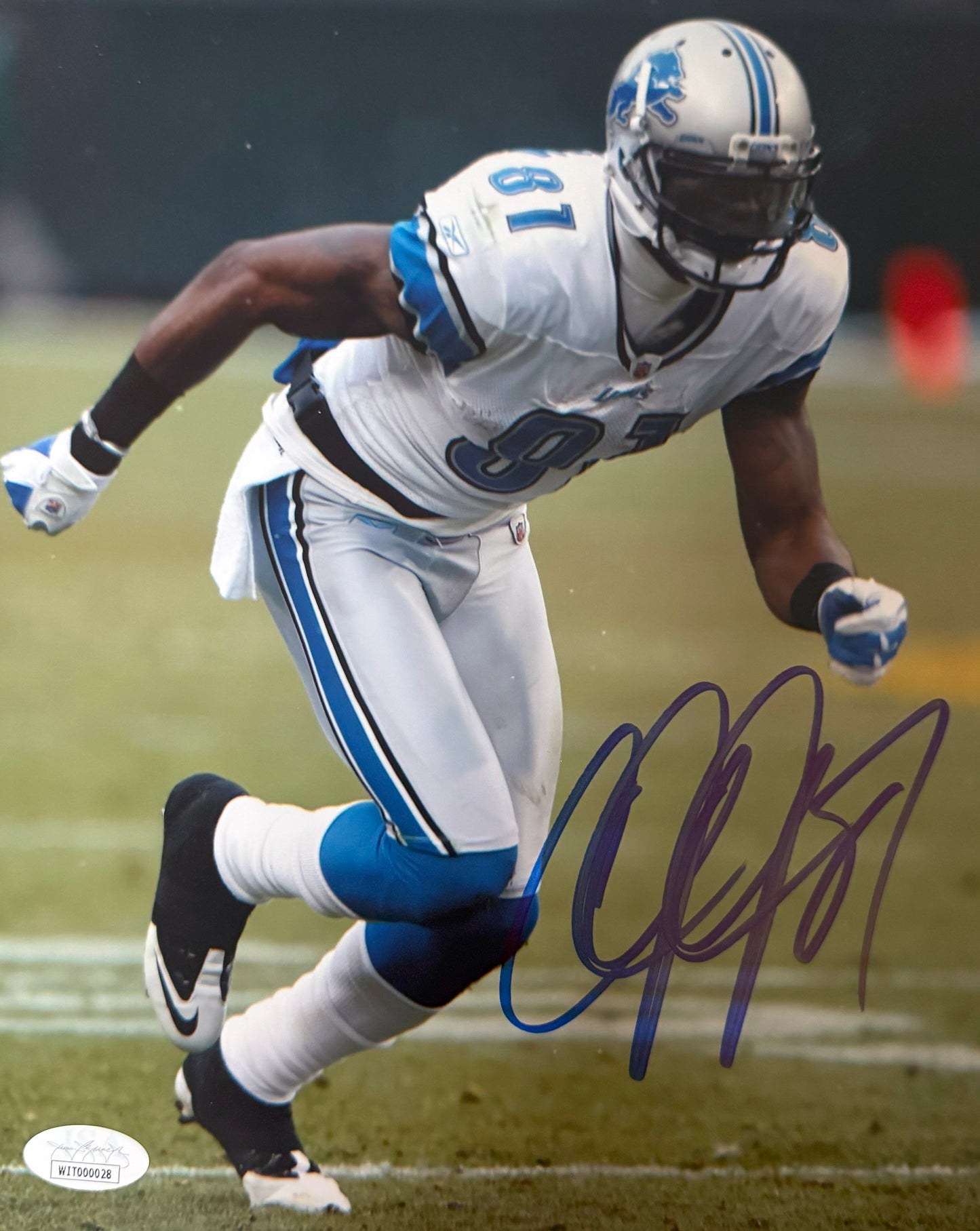 Calvin Johnson Detroit Autographed Photo 8x10 JSA