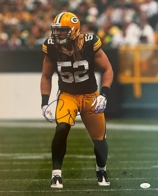 Clay Matthews Signed 16x20 Green Bay Autographed Photograph JSA