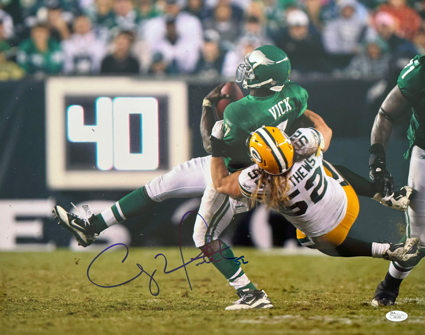 Clay Matthews Signed 16x20 Green Bay Autographed Photograph JSA