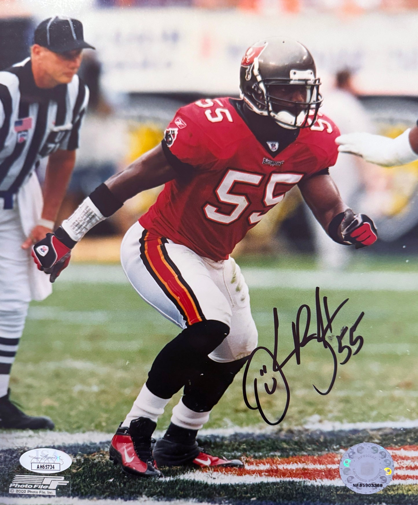 Derrick Brooks Tampa Bay Autographed Photo 8x10 JSA