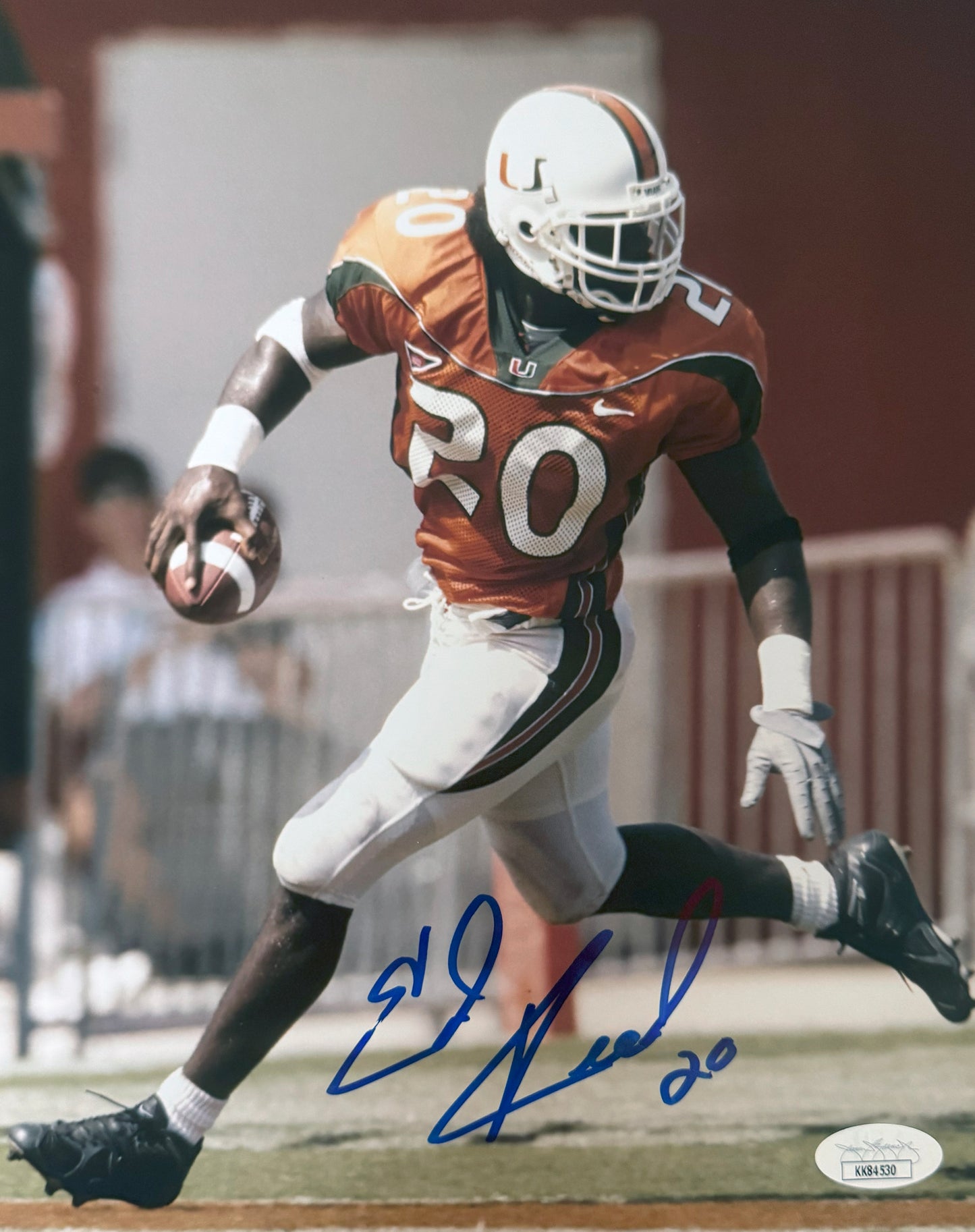 Ed Reed Miami Autographed Photo 8x10 JSA