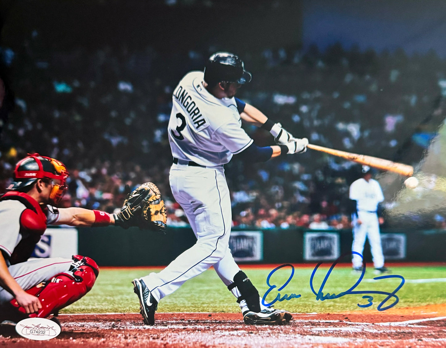 Evan Longoria Tampa Bay Autographed Photo 8x10 JSA