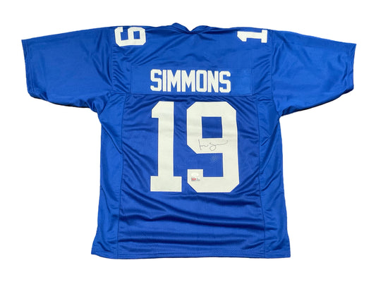 Isaiah Simmons Custom New York Autographed Football Blue Jersey (JSA & PIA)