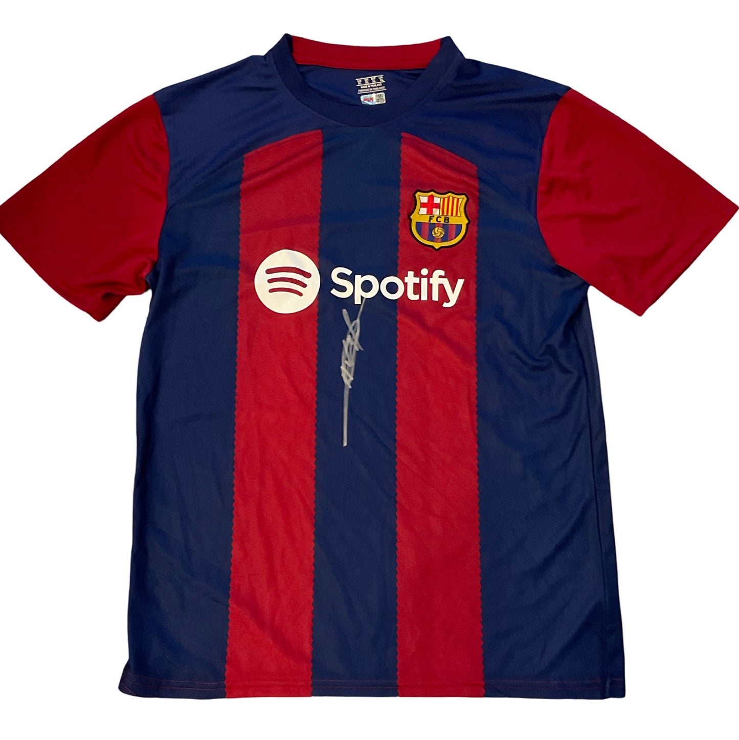 Ansu Fati Custom Barcelona Autographed Red/Blue Jersey (PIA)