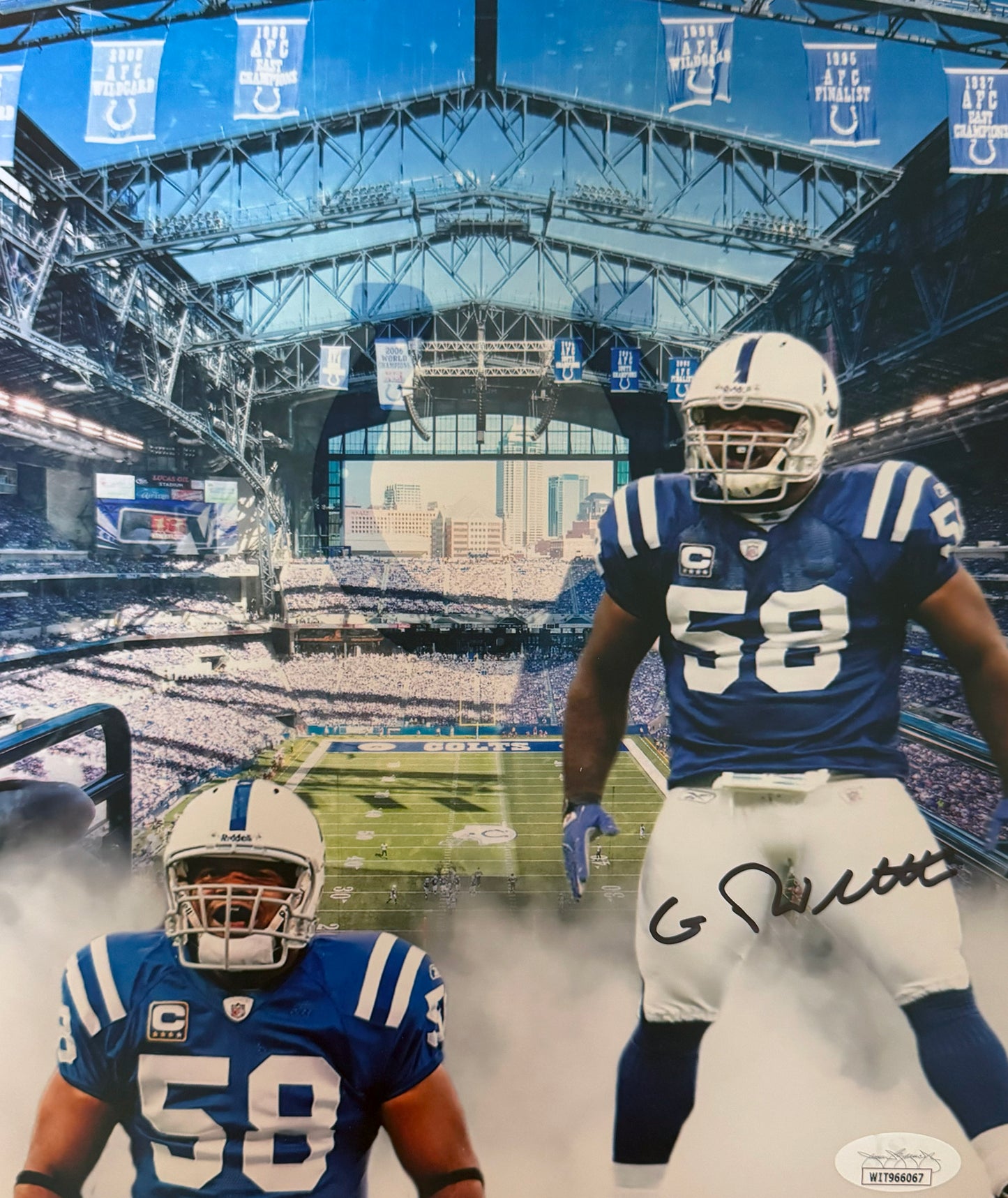 Gary Brackett Indianapolis Autographed Photo 8x10 JSA