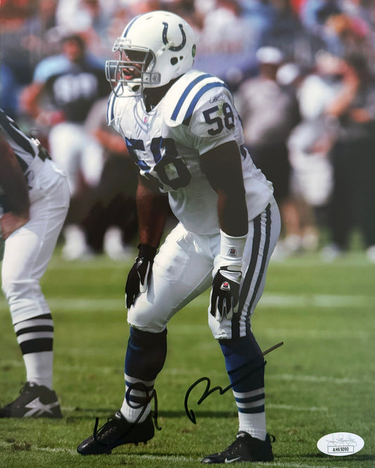 Gary Brackett Indianapolis Autographed Photo 8x10 JSA