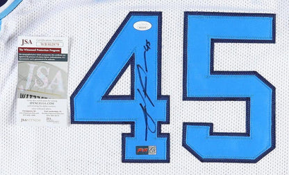 Julius Peppers Signed North Carolina Custom Autographed White Basketball Jersey