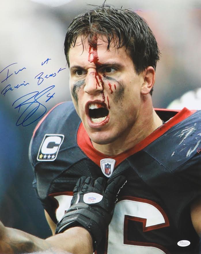 Brian Cushing Signed 16x20 Houston Autographed Photograph JSA