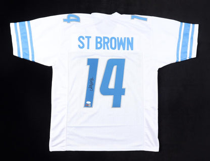 Amon-Ra Saint-Brown Signed Lions Custom Autographed Football Jersey (PIA/JSA) White