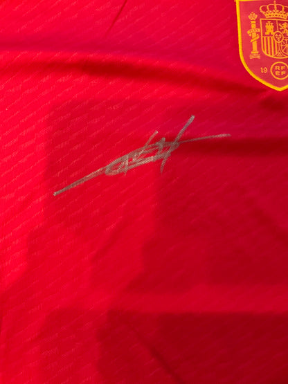 Ansu Fati Custom Spain Autographed Red Jersey (PIA)