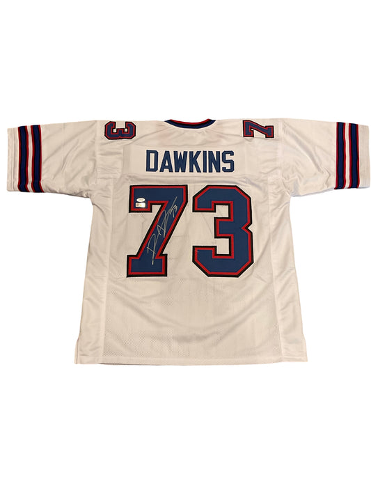 Dion Dawkins Custom Buffalo Autographed White Football Jersey (PIA/JSA)