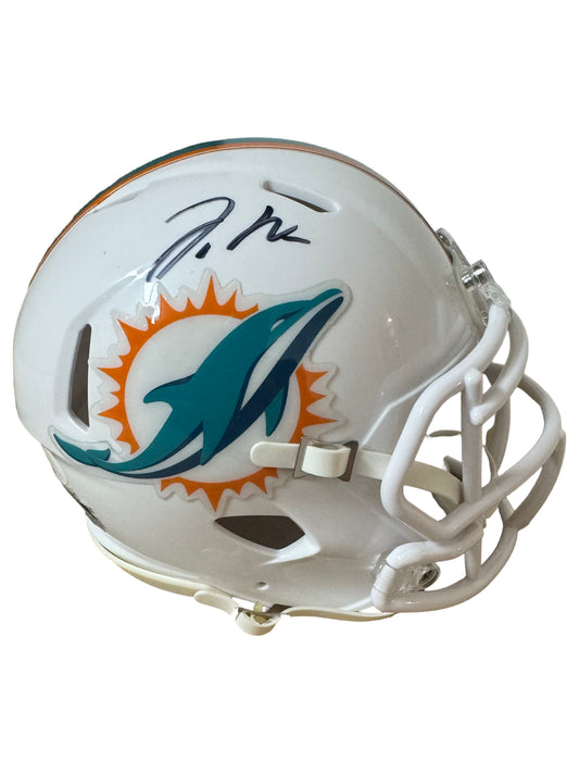 Jaylen Waddle Miami Signed Speed Mini Football Helmet (PIA/JSA)