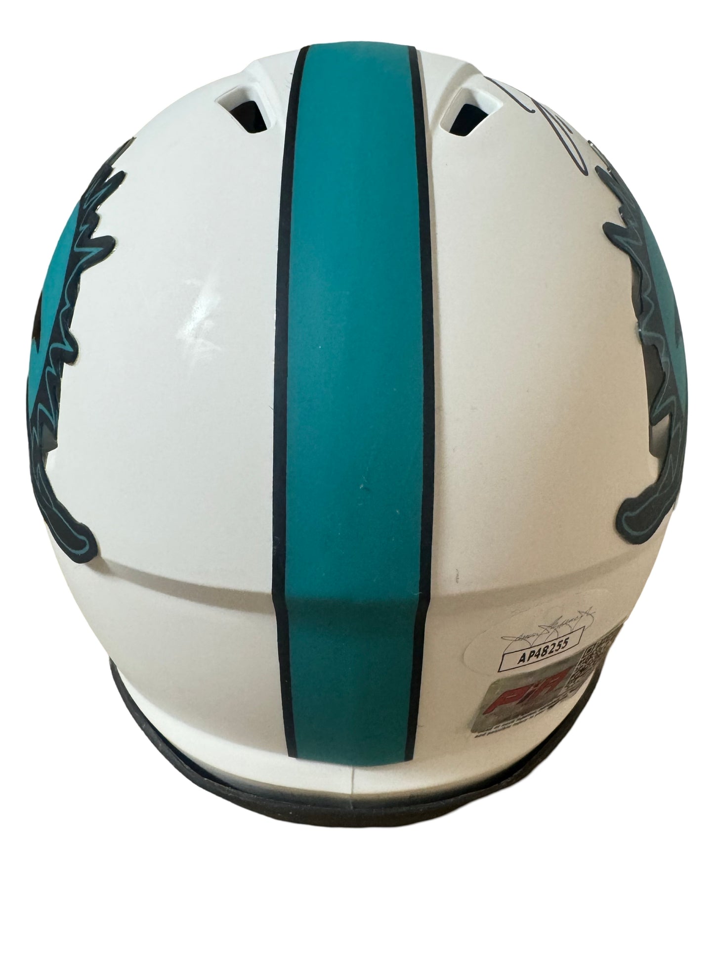 Jaylen Waddle Miami Signed White Lunar Mini Football Helmet (PIA/JSA)