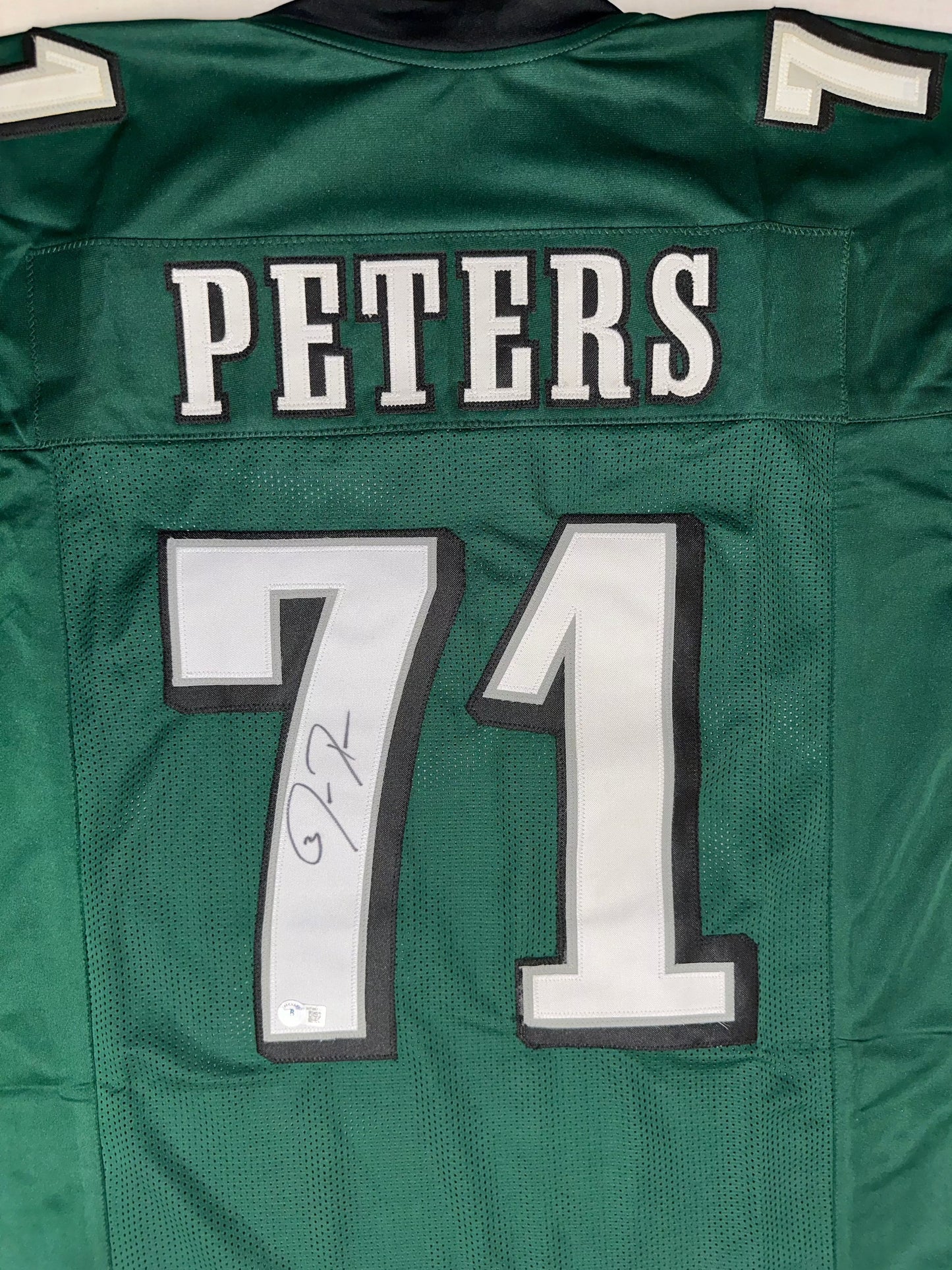 Jason Peters Custom Philadelphia Autographed Football Jersey (PIA/JSA)