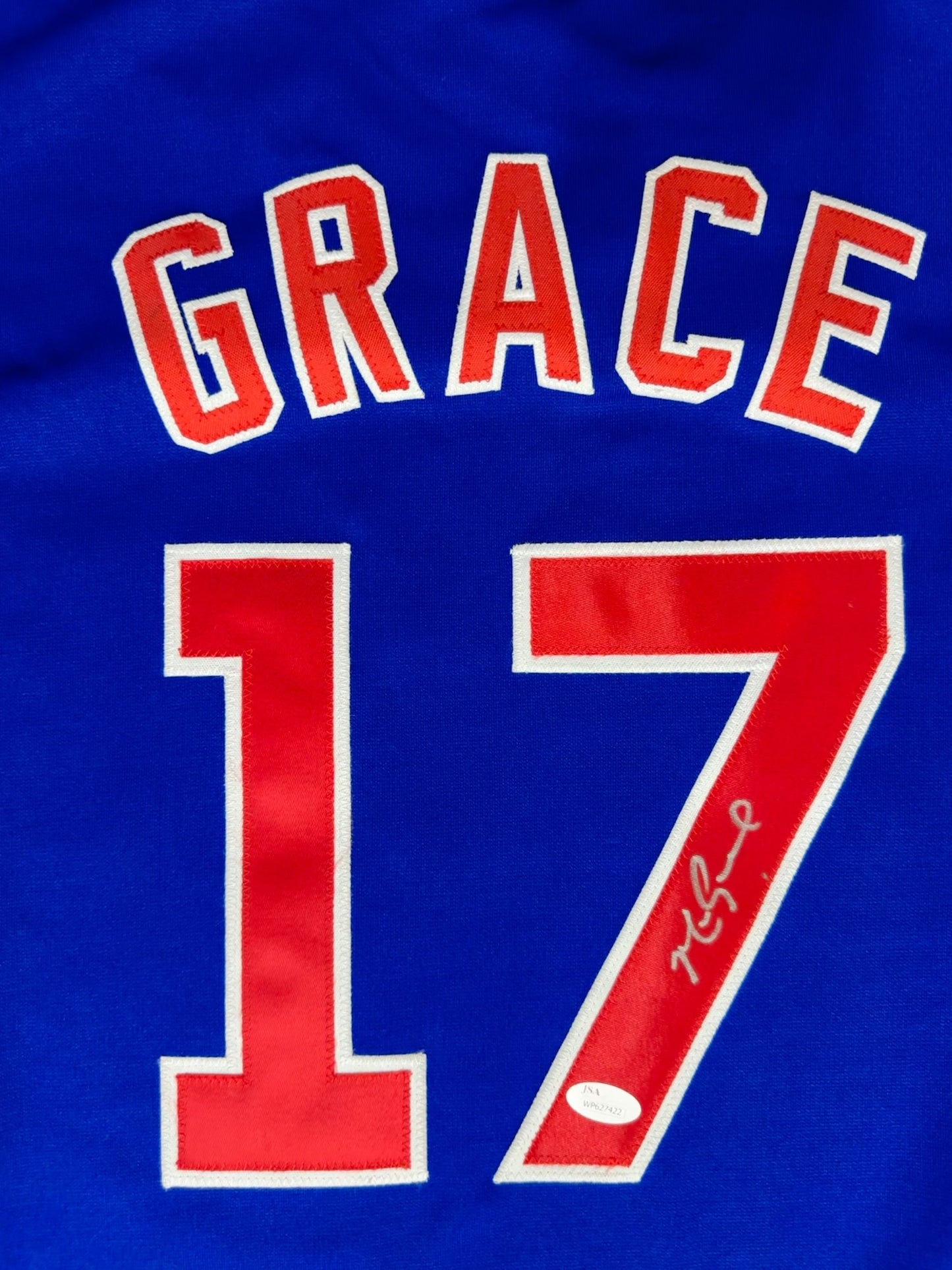 Mark Grace Custom Chicago Autographed Baseball Jersey (PIA/JSA)