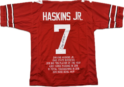 Dwayne Haskins Jr.  Custom Embroidered Autographed Football Jersey (PIA/JSA)