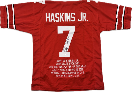 Dwayne Haskins Jr.  Custom Embroidered Autographed Football Jersey (PIA/JSA)