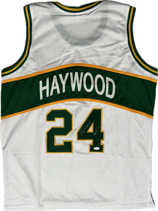 Spencer Haywood Custom Seattle Autographed Basketball Jersey (PIA/JSA)