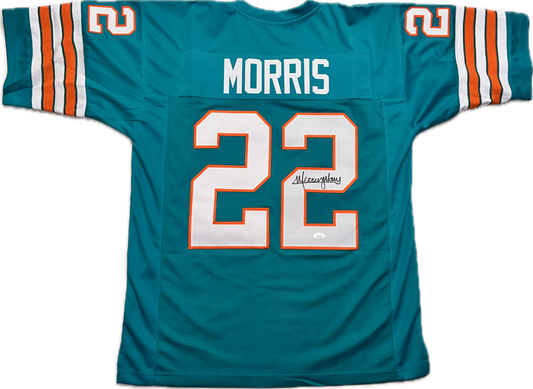 Mercury Morris Custom Miami Autographed Football Jersey (PIA/JSA)