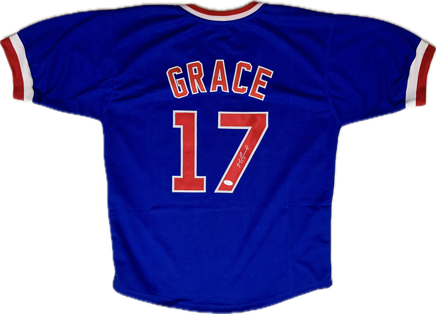 Mark Grace Custom Chicago Autographed Baseball Jersey (PIA/JSA)