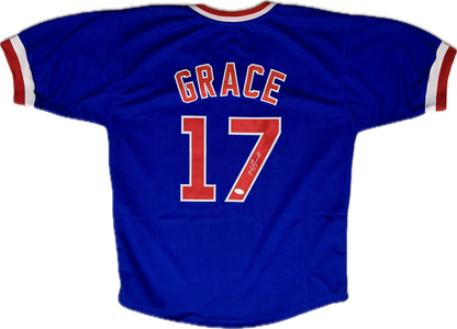 Mark Grace Custom Chicago Autographed Baseball Jersey (PIA/JSA)