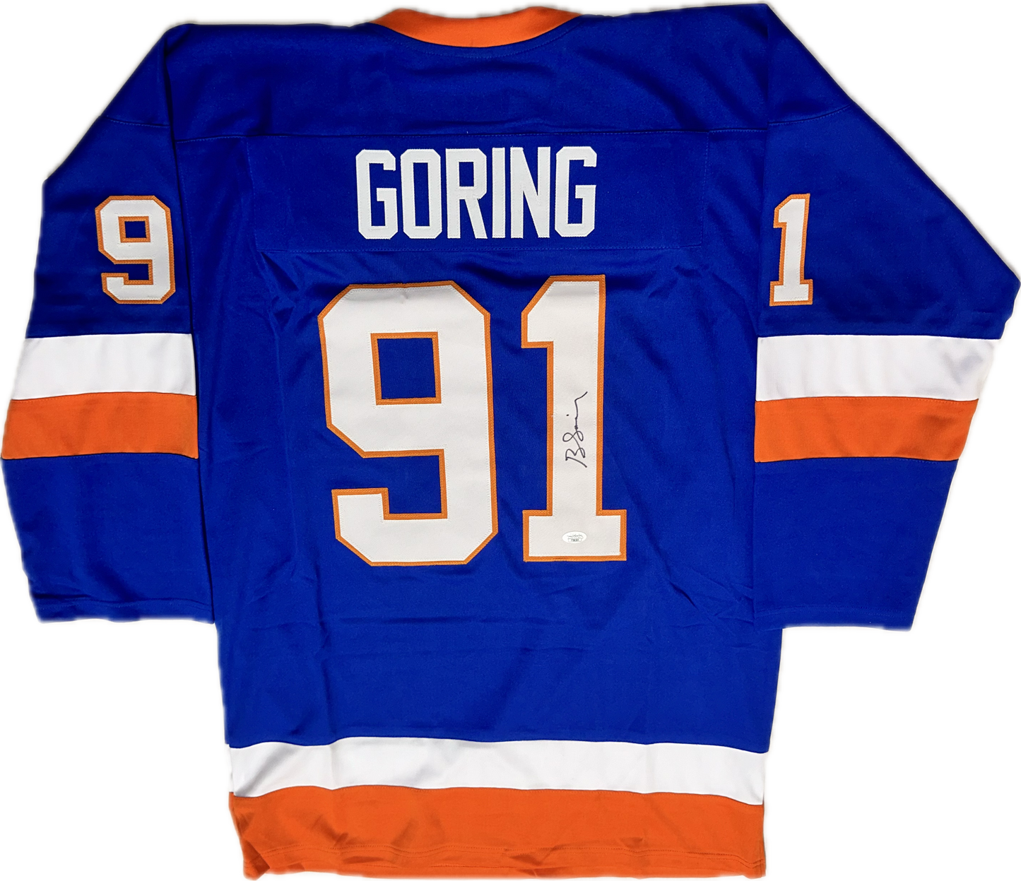 Butch Goring Custom New York Autographed Hockey Jersey (JSA)