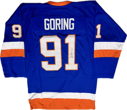 Butch Goring Custom New York Autographed Hockey Jersey (JSA)