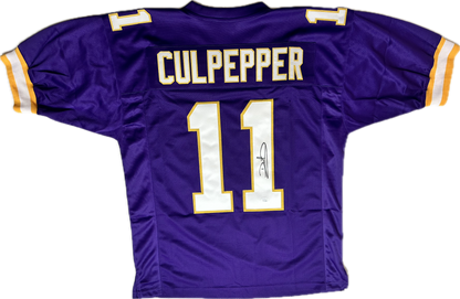 Daunte Culpepper Custom Minnesota Autographed Football Jersey (JSA)