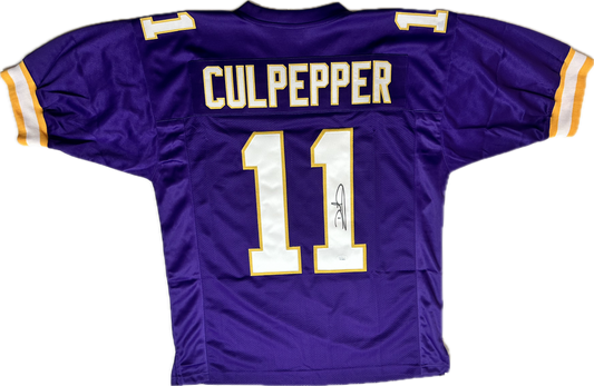 Daunte Culpepper Custom Minnesota Autographed Football Jersey (JSA)