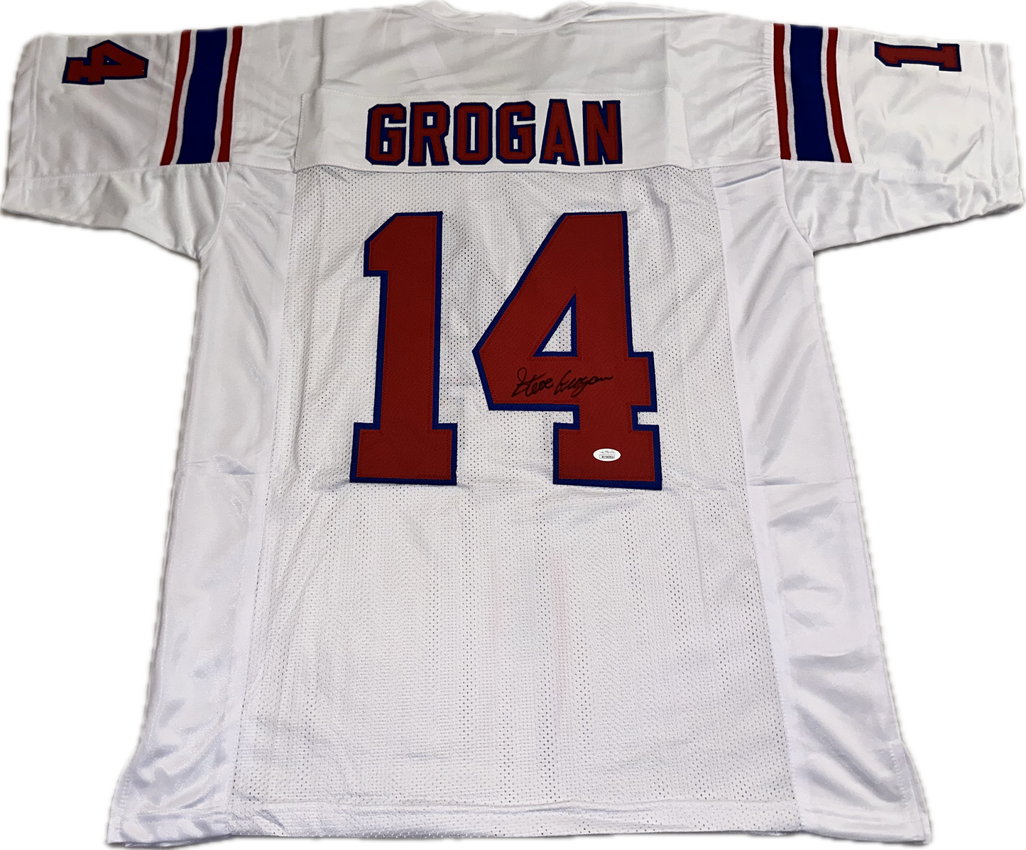 Steve Grogan Custom New England Autographed Football Jersey (JSA)