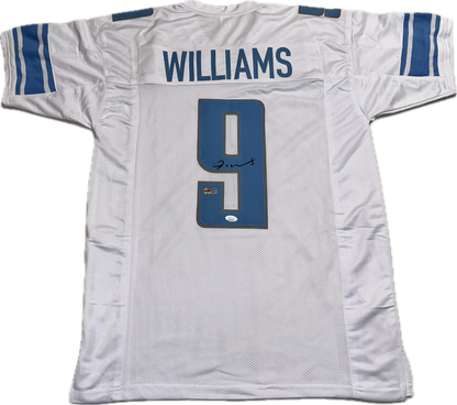 Jameson Williams Custom Detriot Autographed Football Jersey (PIA/JSA)