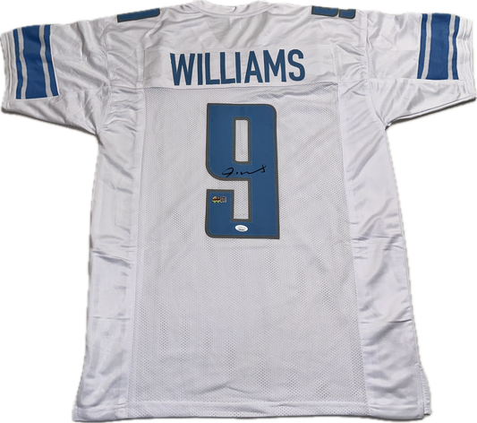 Jameson Williams Custom Detriot Autographed Football Jersey (PIA/JSA)