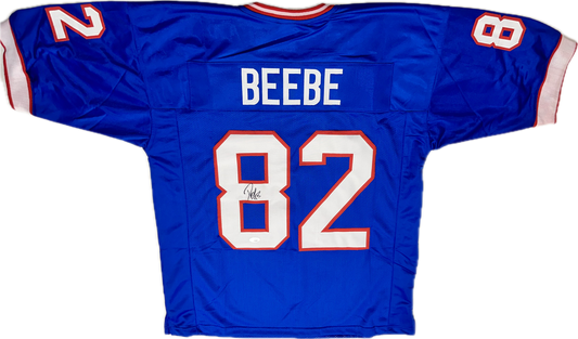 Don Beebe Custom Buffalo Autographed Football Jersey (JSA)