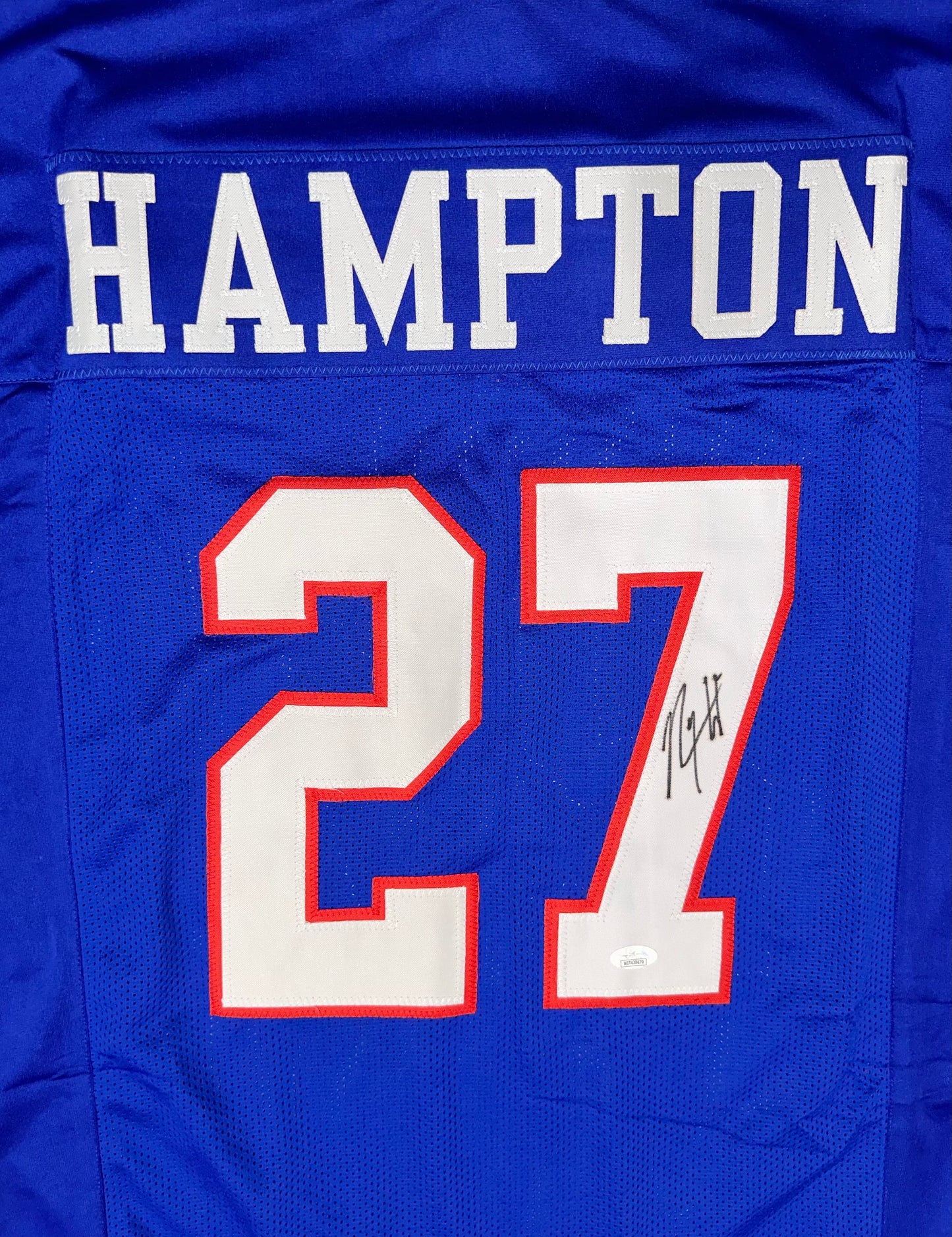 Rodney Hampton Custom New York Autographed Football Jersey (PIA)