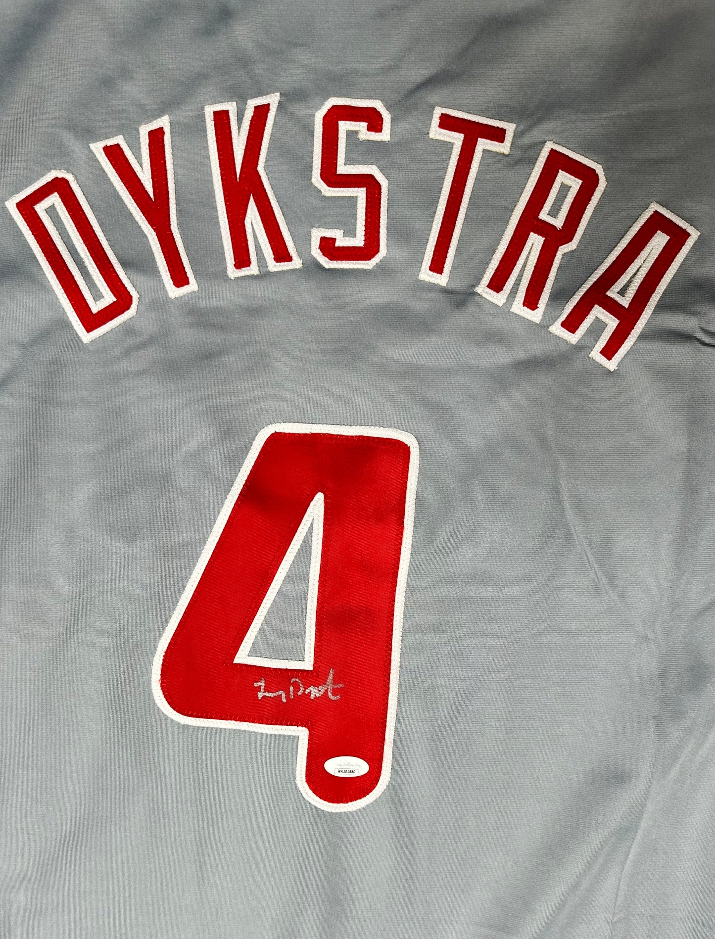 Lenny Dykstra Signed Custom Philadelphia Autographed Baseball Jersey (JSA)