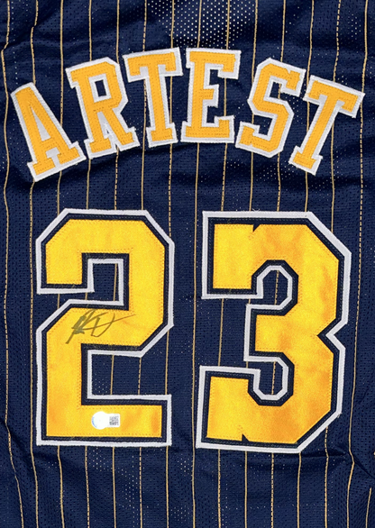 Ron Artest Autographed Indiana Custom Basketball Jersey (PIA/JSA)