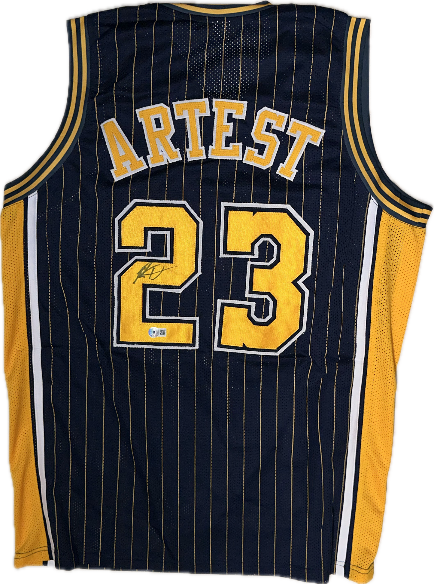 Ron Artest Autographed Indiana Custom Basketball Jersey (PIA/JSA)