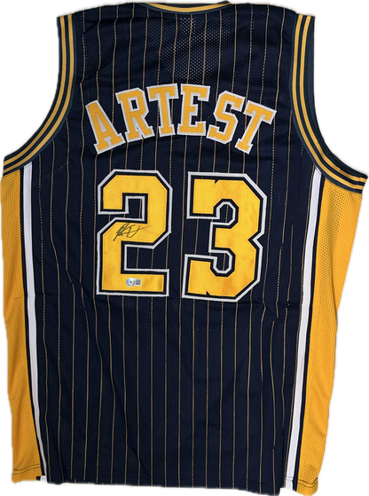 Ron Artest Autographed Indiana Custom Basketball Jersey (PIA/JSA)