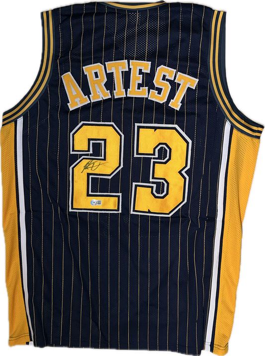 Ron Artest Autographed Indiana Custom Basketball Jersey (PIA/JSA)