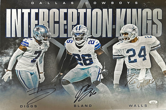 DaRon Bland Trevon Diggs Everson Walls  Signed Dallas 16x20 Autographed Photo (PIA) Recod TD