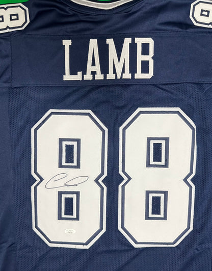 Ceedee Lamb Signed Custom Blue Dallas Football Jersey (JSA)