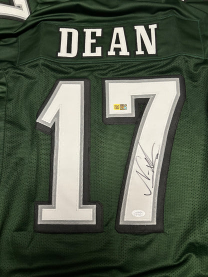 Nakobe Dean Signed Custom Green Philadelphia Football Jersey (PIA/JSA)