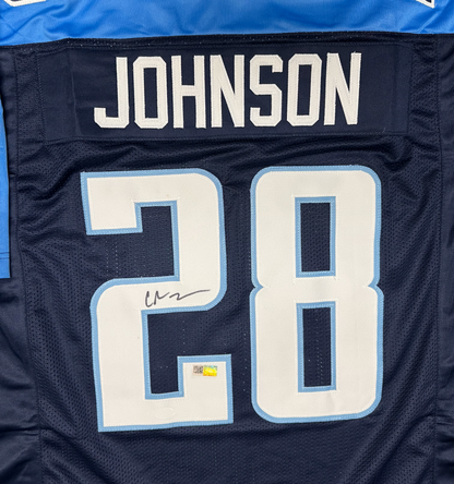 Chris Johnson Tennessee Custom Autographed Football Jersey (PIA)