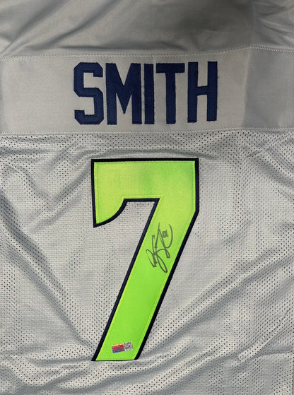 Gino Smith Signed Seattle Grey Custom Football Jersey (PIA)